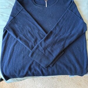 Free people Addie Cashmere Navy Blue Sweater